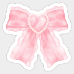 coquette pink bow ribbon Sticker